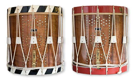 16-inch side drums with different paint finishes